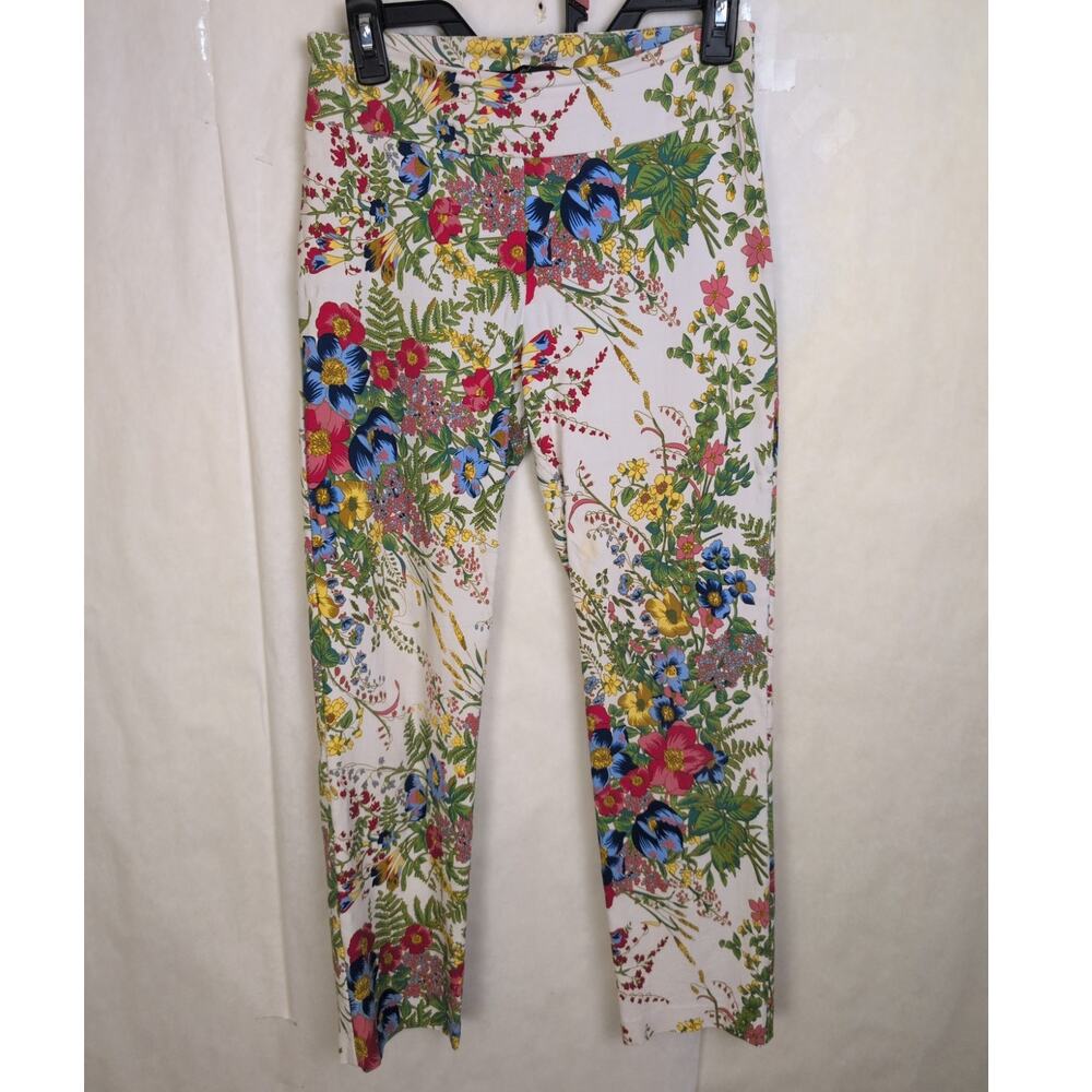 Up! Thincredible white floral pants Size 6 Slimming Retro Feminine Garden Fairy